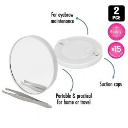 Kempt Magnify Mirror & Tweezer Set