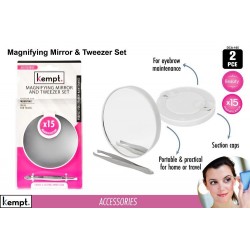 Kempt Magnify Mirror & Tweezer Set