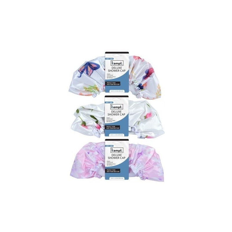 Kempt Deluxe Ladies Shower Cap - Assorted Designs