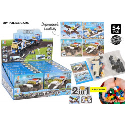 2 in 1 Police Cars Building Blocks - Assorted