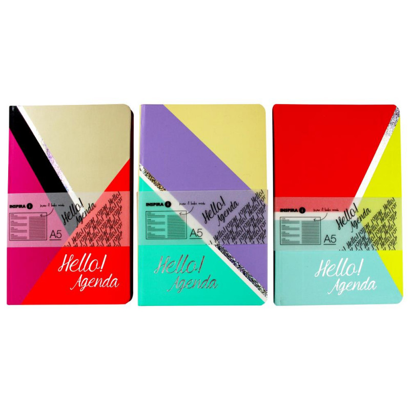 Hello Agenda 96 Pages Note Book A5 Assorted Colours